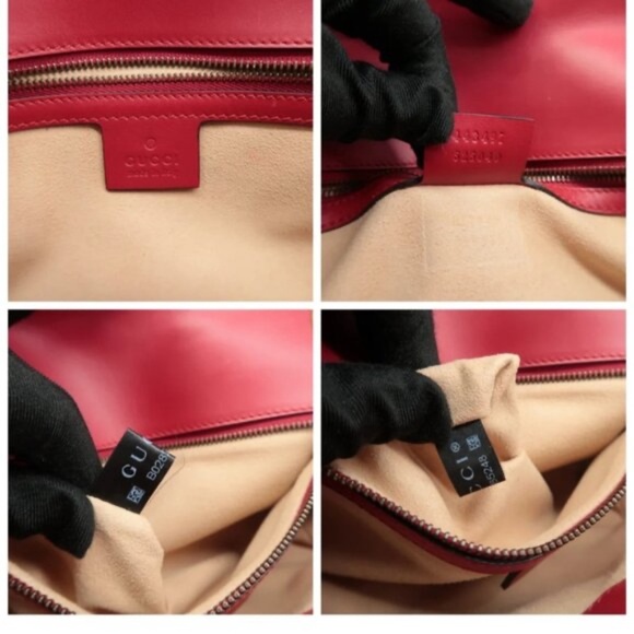 100% Authentic GUCCI Marmont Red Leather Shoulder Bag - Picture 11 of 12